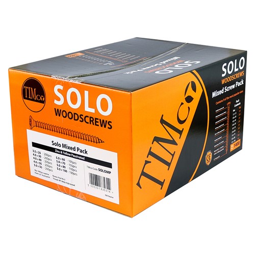 TIMCO Solo Woodscrews - Mixed Pack - PZ (1400 Pack)