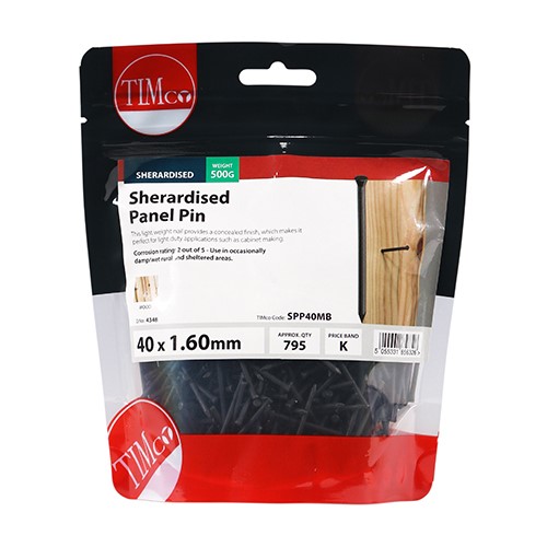 TIMCO Panel Pins - Sherardised 40 x 1.60mm (0.5kg)