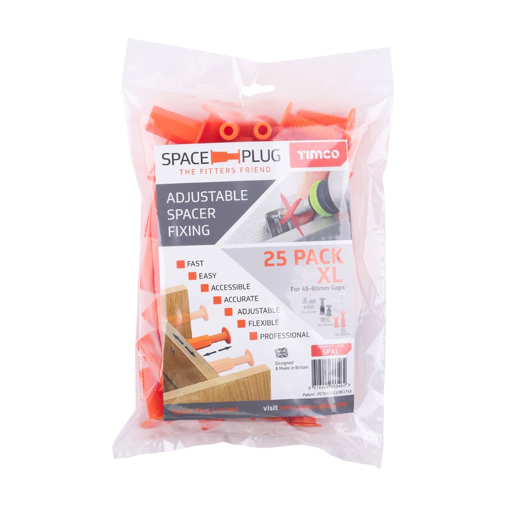 TIMCO Space-Plug - XL - 45-80mm (25 pack)