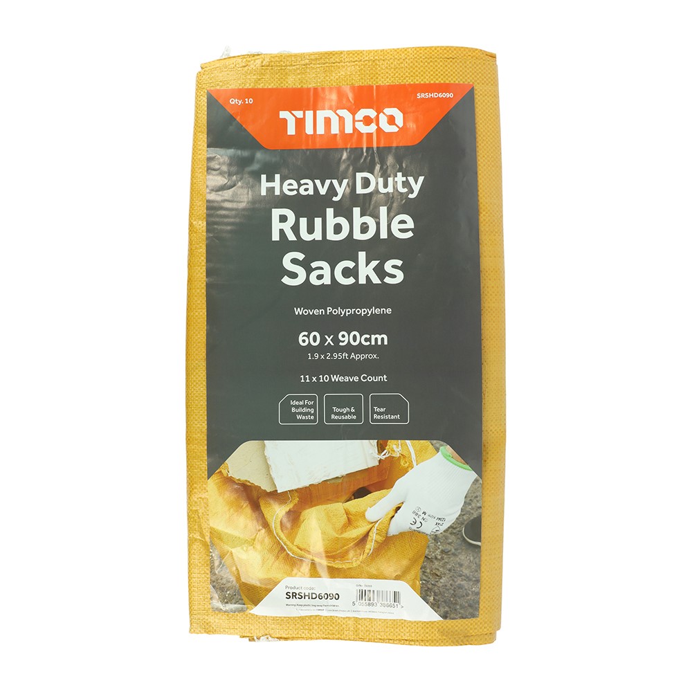 TIMCO Rubble Sacks - Heavy Duty 60 x 90cm (10 Bag)