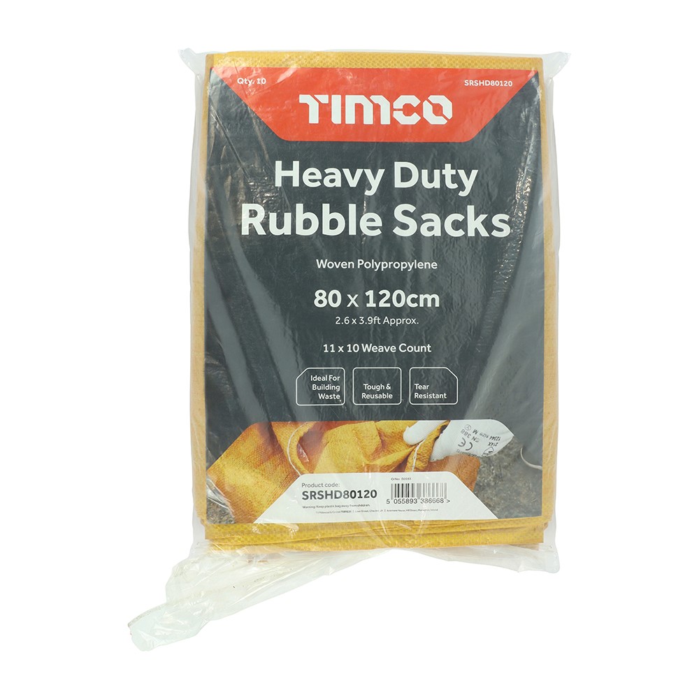 TIMCO Rubble Sacks - Heavy Duty 80 x 120cm (10 Bag)