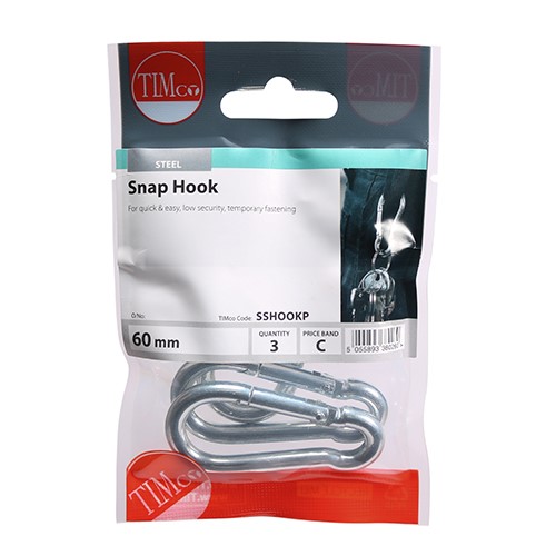 TIMCO Snap Hooks - Steel 60mm (3)