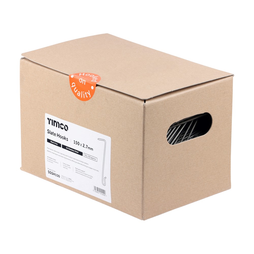 TIMCO Slate Hooks Grey A4 Stainless Steel 2.7 x 150mm (500 Pack)