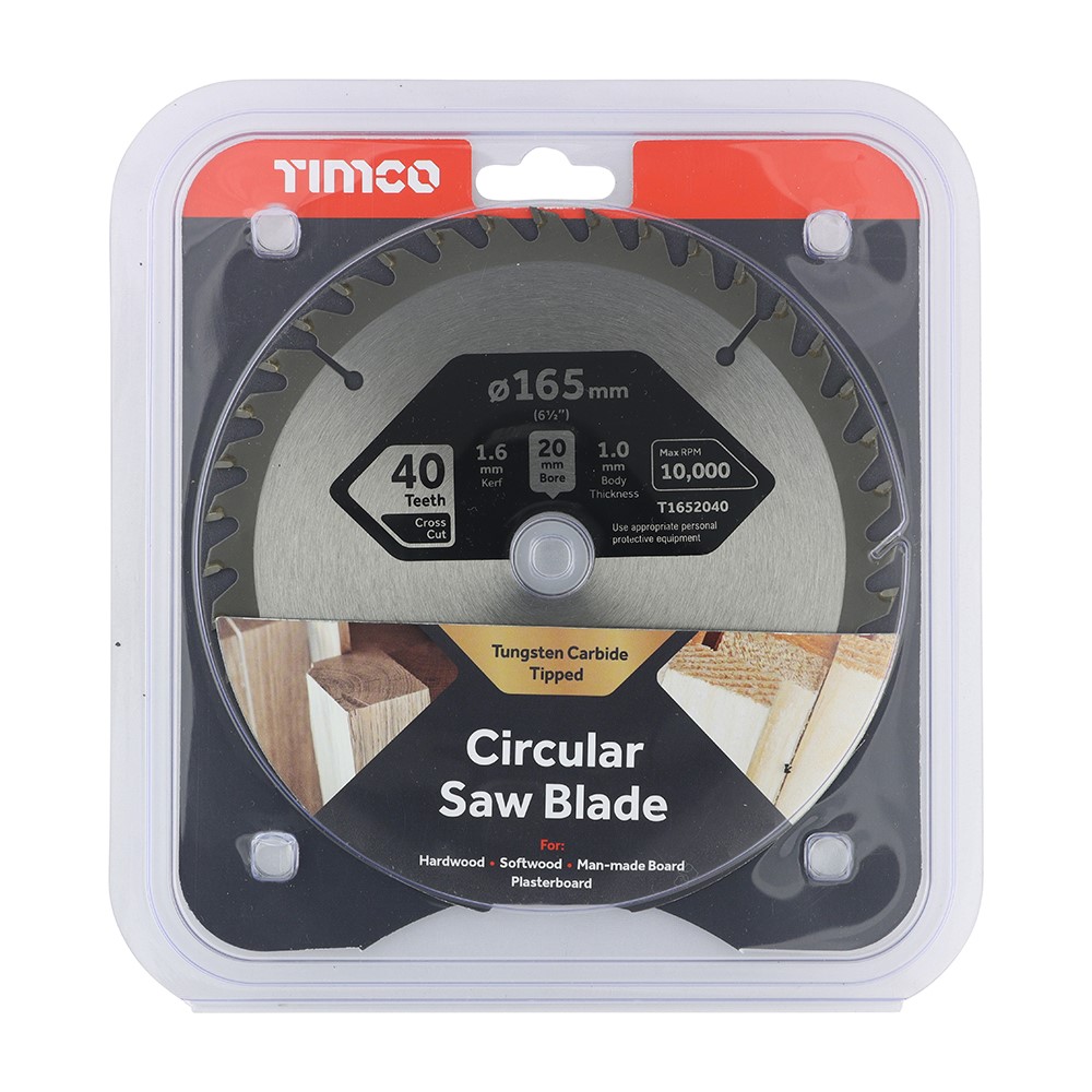 TIMCO Handheld Cordless Circular Saw Blade 165 x 20mm x 40T