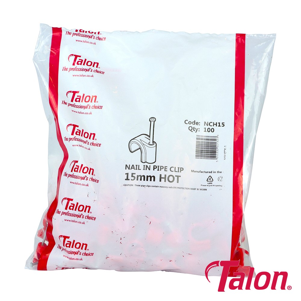 TIMCO Nail In Pipe Clip - Red - NCH15 15mm (100 Bag)
