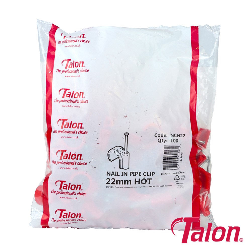 TIMCO Nail In Pipe Clip - Red - NCH22 22mm (100 Bag)