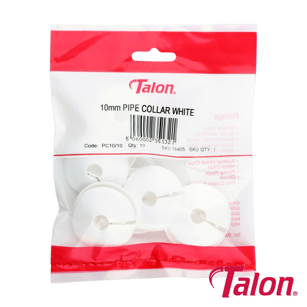 TIMCO White Plastic Pipe Collar 10mm (10 Pack)