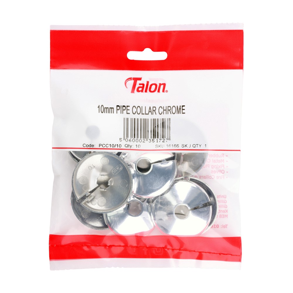 TIMCO Chrome Plastic Pipe Collar 10mm (10 Pack)