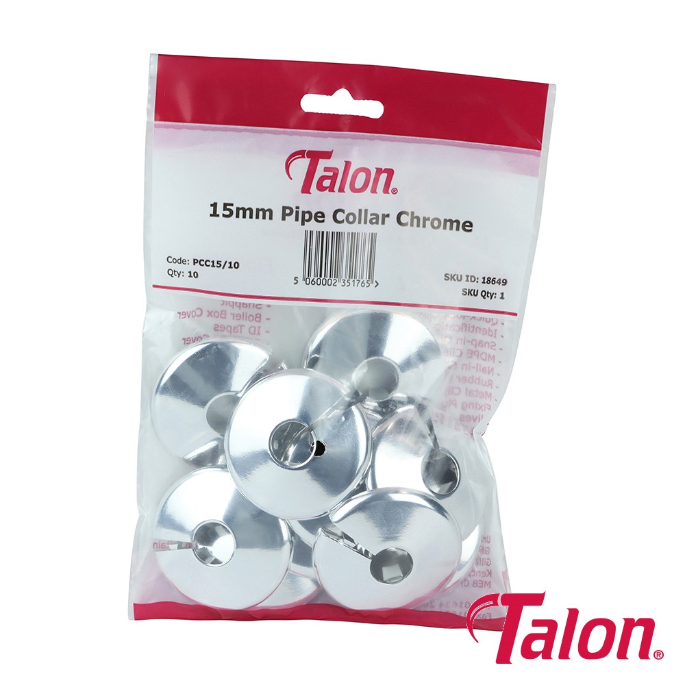 TIMCO Pipe Collar - Chrome - PCC1510 15mm (10 Bag)