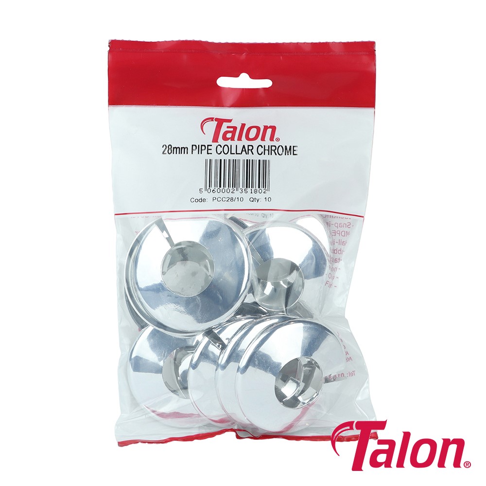 TIMCO Pipe Collar - Chrome - PCC2810 28mm (10 Bag)