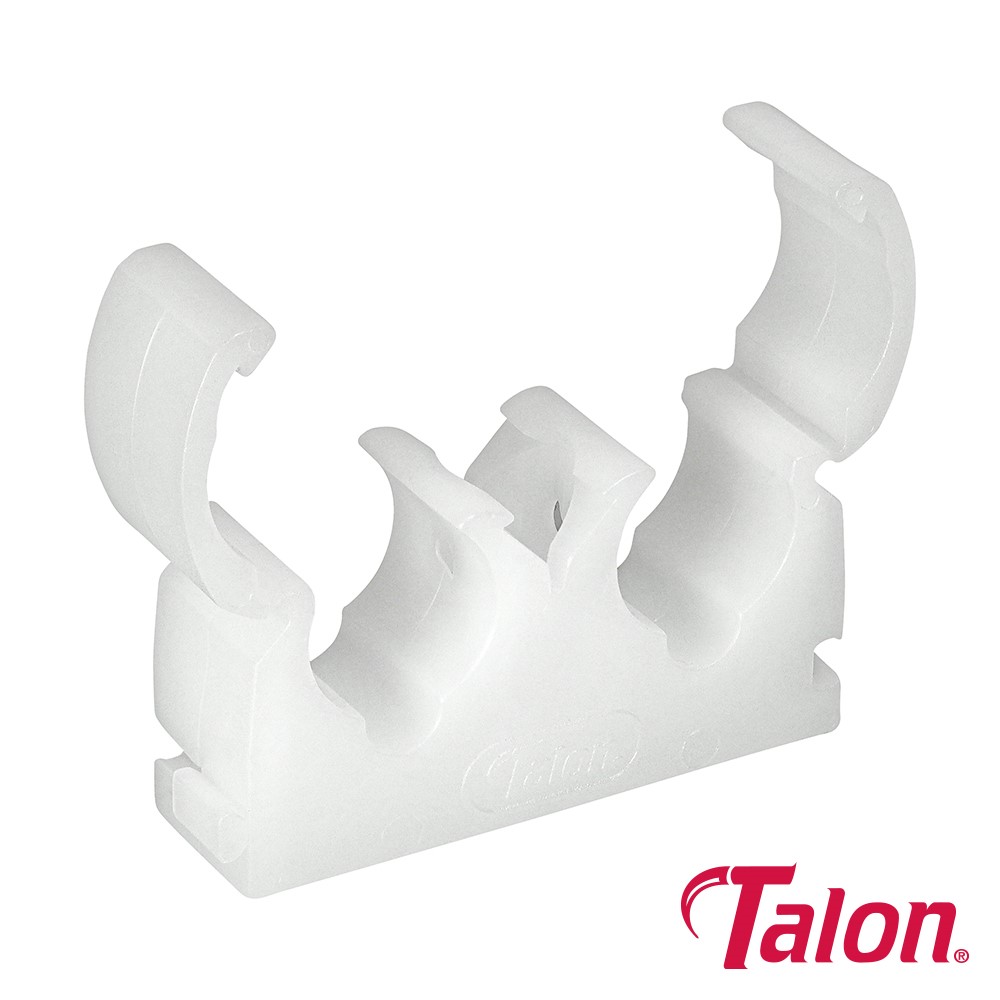 TIMCO Double Hinged Pipe Clip - White - TD15 15mm (50 Bag)