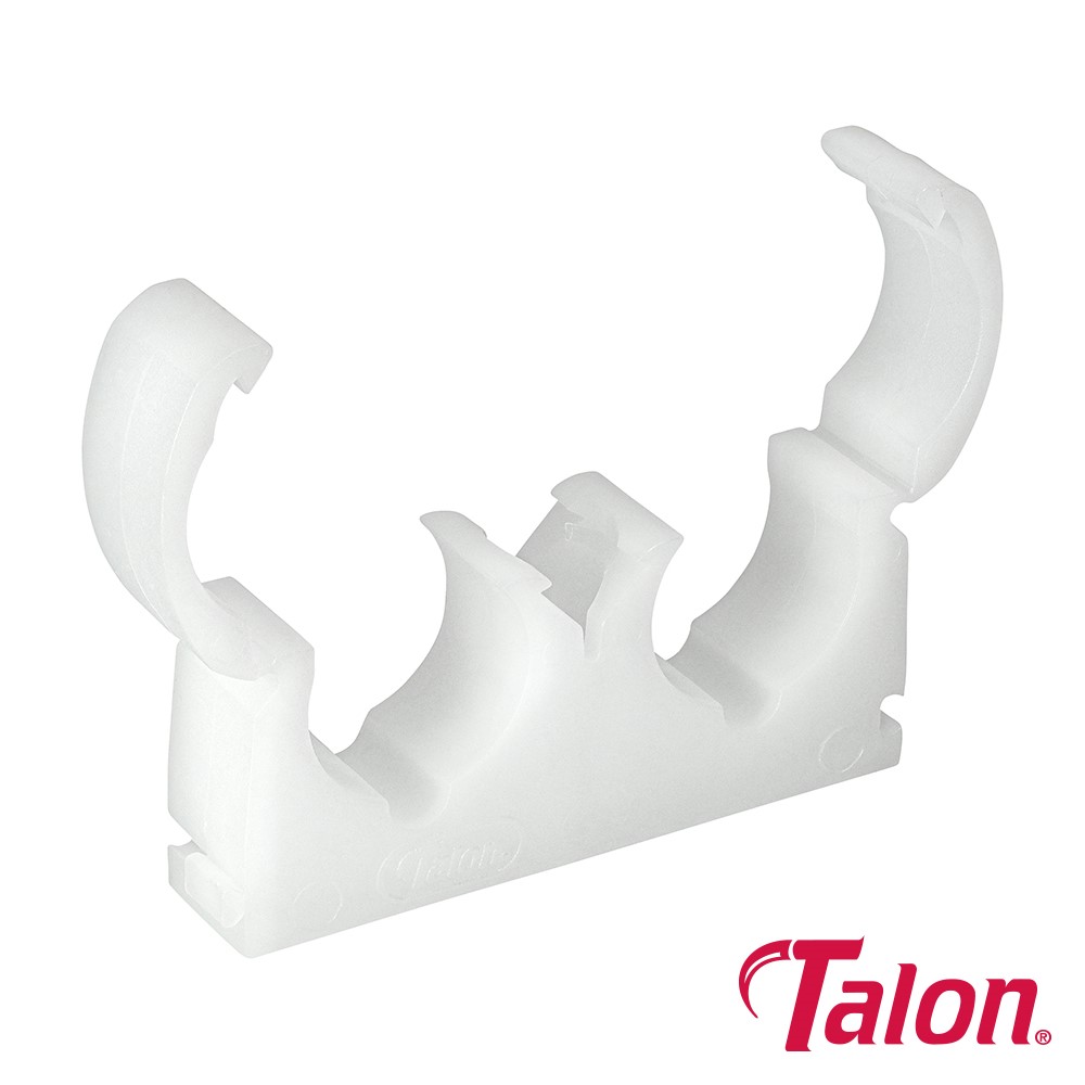 TIMCO Double Hinged Pipe Clip - White - TD22 22mm (50 Bag)