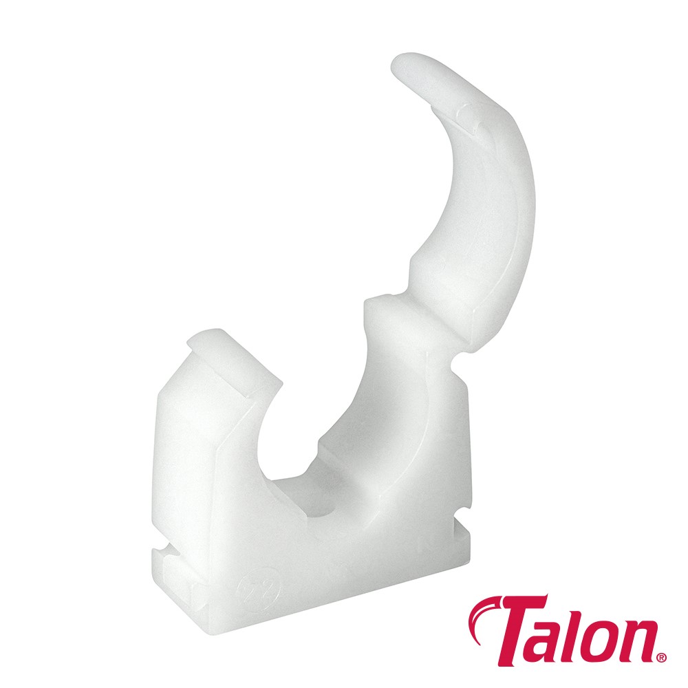 TIMCO Single Hinged Pipe Clip - White - TS22 22mm (100 Bag)