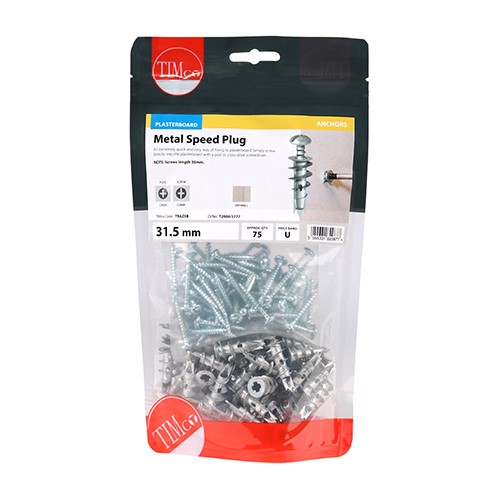 TIMCO Metal Speed Plugs & Screws - Zinc 31.5mm (75)