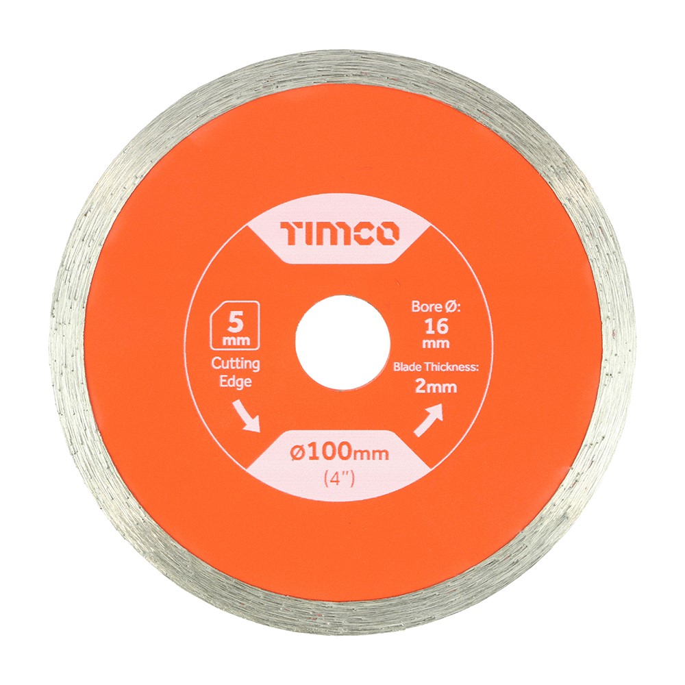 TIMCO General Purpose Tile & Ceramic Diamond Blade - Continuous 100 x 16.0mm