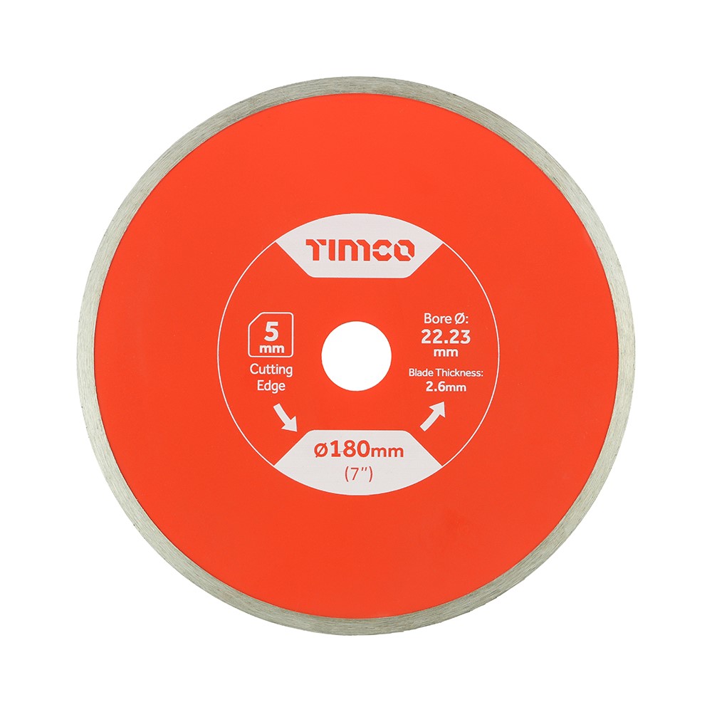 TIMCO General Purpose Tile & Ceramic Diamond Blade - Continuous 180 x 22.2mm