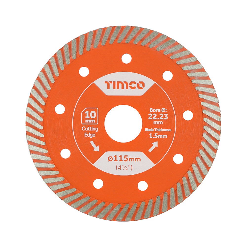 TIMCO Premium Tile & Ceramic Diamond Blade - Thin Turbo 115 x 22.2mm