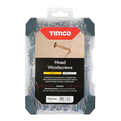 TIMCO Mixed Tray - Woodscrews 340 Pack