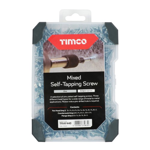 TIMCO Mixed Tray - Self-Tapping Screws  Zinc 475 Pack