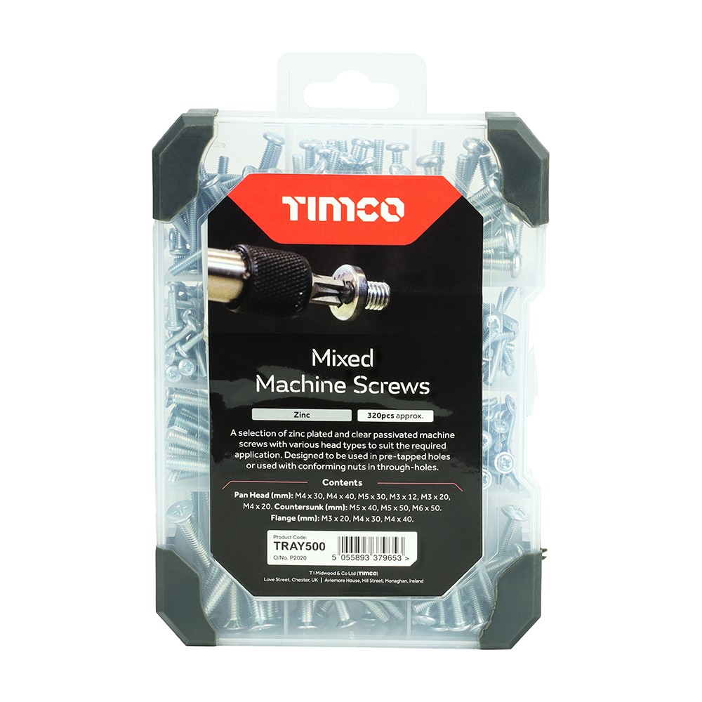 TIMCO Mixed Tray - Machine Screws - Zinc 320 Pack