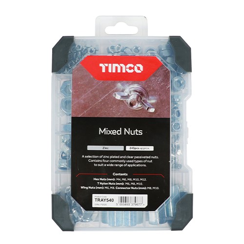 TIMCO Mixed Tray - Nuts - Zinc 243 Pack