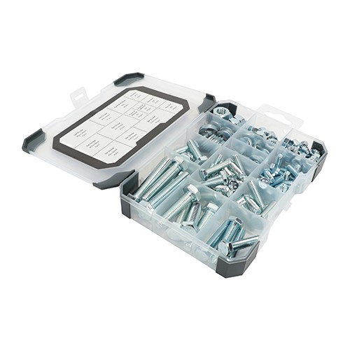 TIMCO Mixed Tray - Set Screws Nuts Washers - Zinc 199 Pack