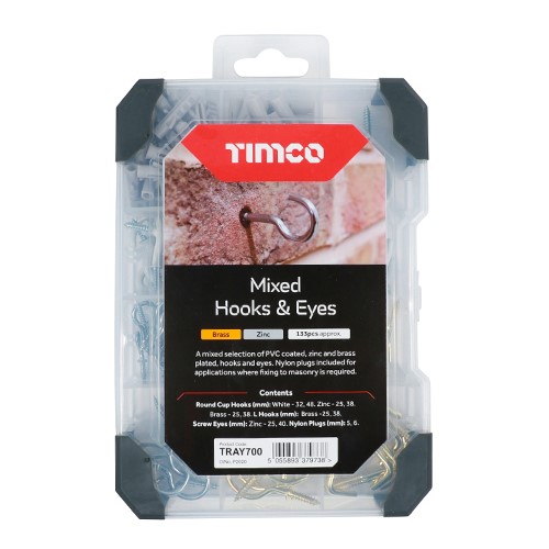 TIMCO Mixed Tray - Hooks & Eyes 133 Pack