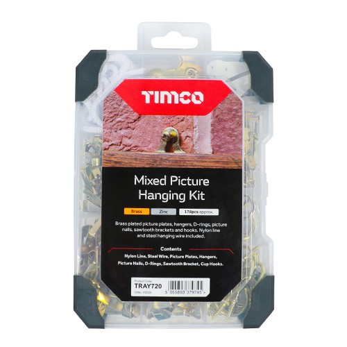 TIMCO Mixed Tray - Picture Hanging Kit 179 Pack