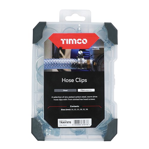 TIMCO Mixed Tray - Hose Clips 25 Pack (25 Tray)