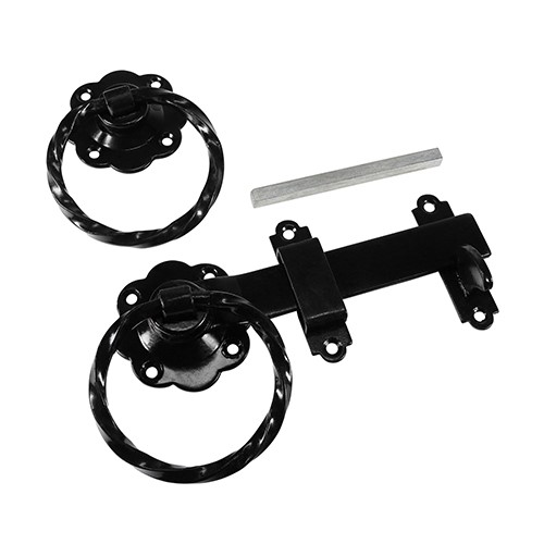 TIMCO Ring Gate Latch - Twisted - Black 6