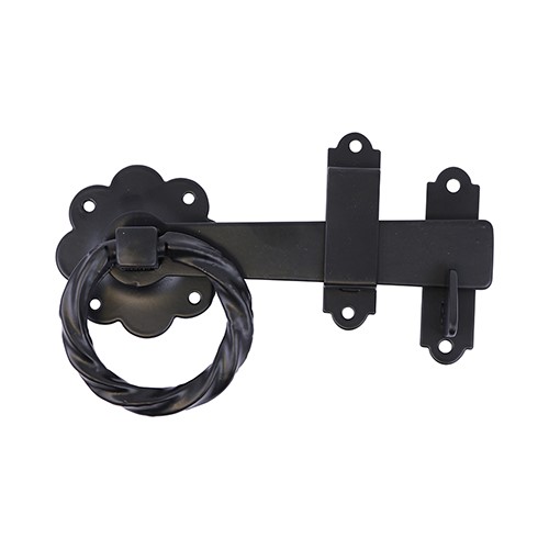 TIMCO Ring Gate Latch - Twisted - Black 6