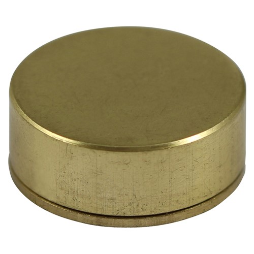 TIMCO Threaded Screw Caps - Solid Brass - Satin 14mm (4 Pack)