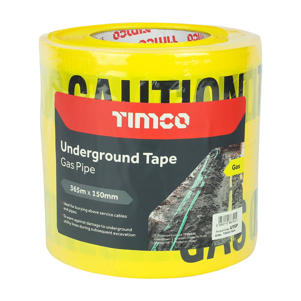 TIMCO Underground Tape - Gas Pipe 365m x 150mm