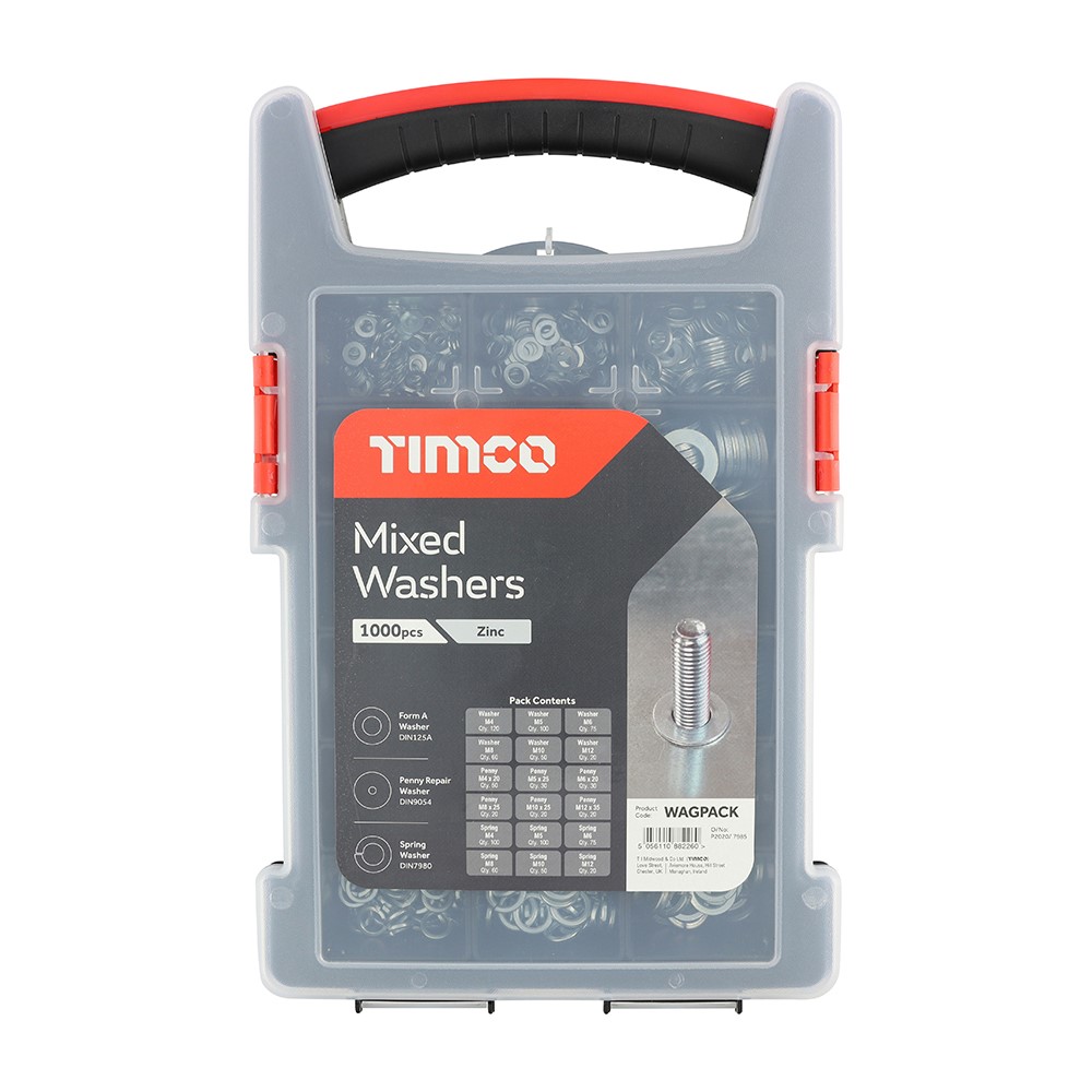 TIMCO Mixed Washers Grab Pack - Zinc 1000 Pack