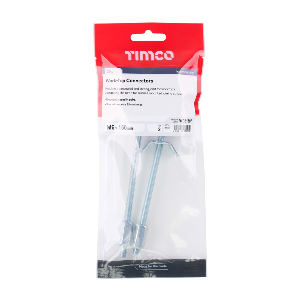 TIMCO Worktop Connector - M6 x 150 (2 pack)