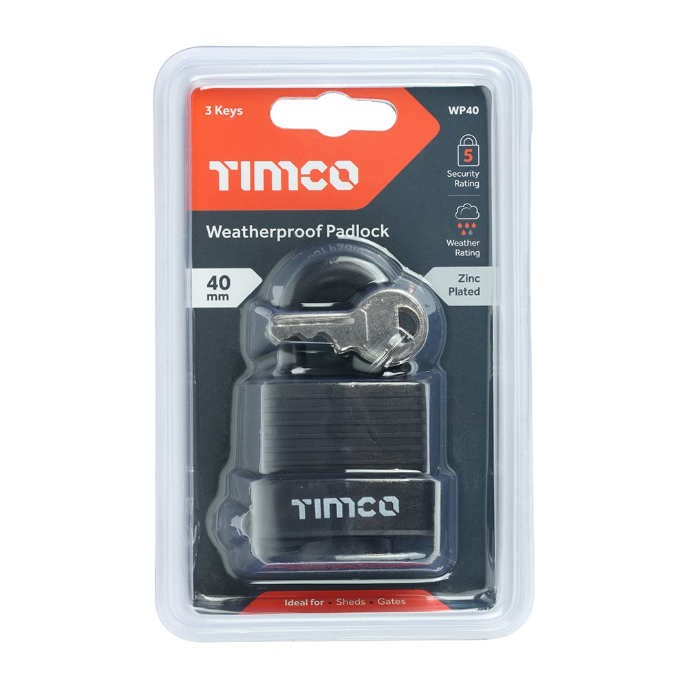TIMCO Weatherproof Padlock 40mm