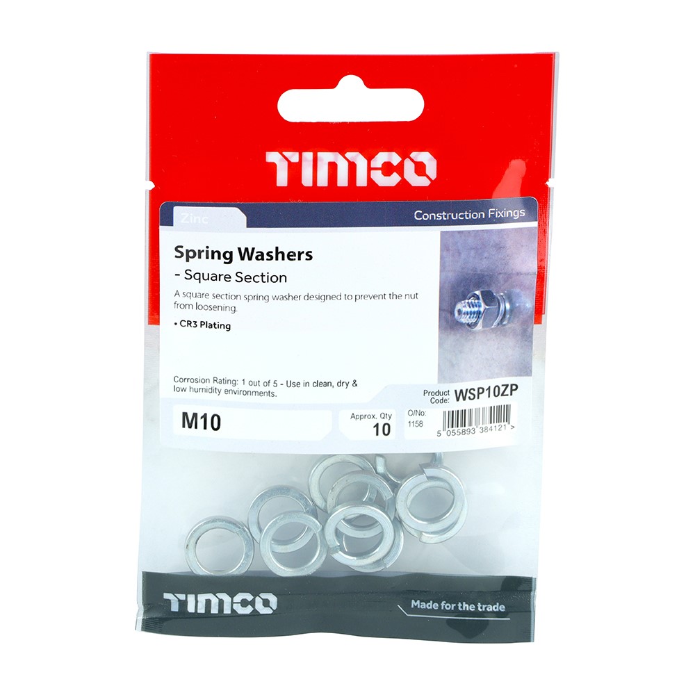 TIMCO Spring Washers - Zinc M10 (10 Pack)