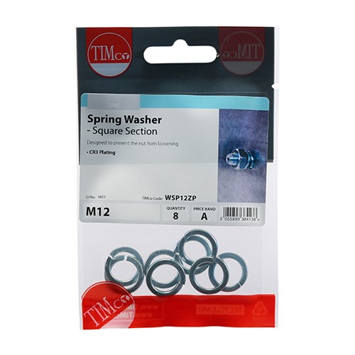 TIMCO Spring Washers - Zinc M12 (8 Pack)