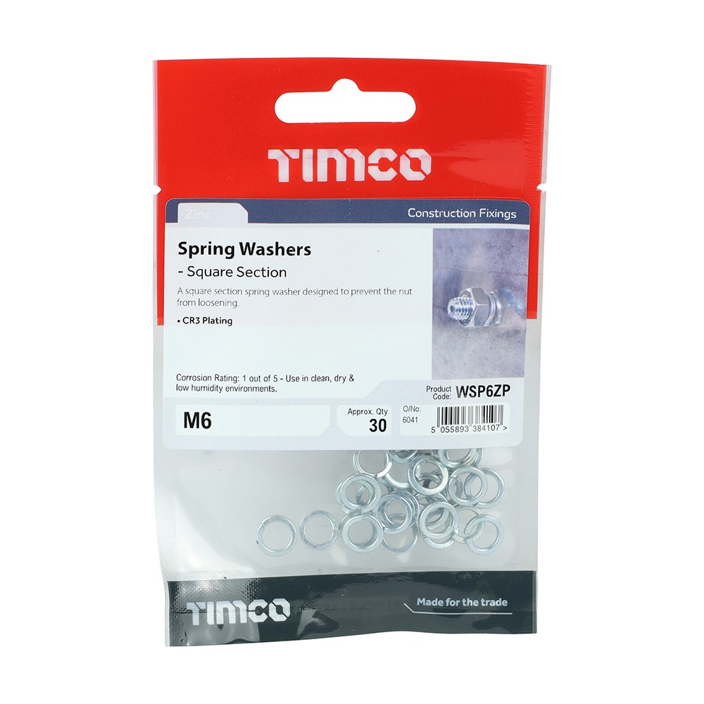 TIMCO Spring Washers - Zinc M6 (30 Pack)