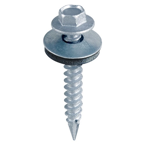 TIMCO Slash Point Screws - Hex - For Timber - Zinc - with EPDM Washer 6.3 x 100mm (100 Bag)