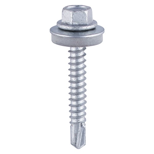 TIMCO Metal Construction Heavy Section Screws - Hex - EPDM Washer - Self-Drilling - Zinc 5.5 x 55mm (100 Pack)
