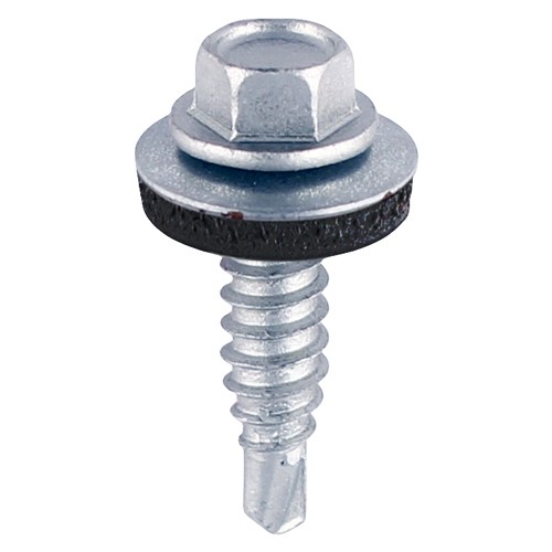 TIMCO Stitching Screws - Hex - For Sheet Steel - Zinc - with EPDM Washer 6.3 x 22mm (100 Bag)